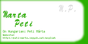 marta peti business card